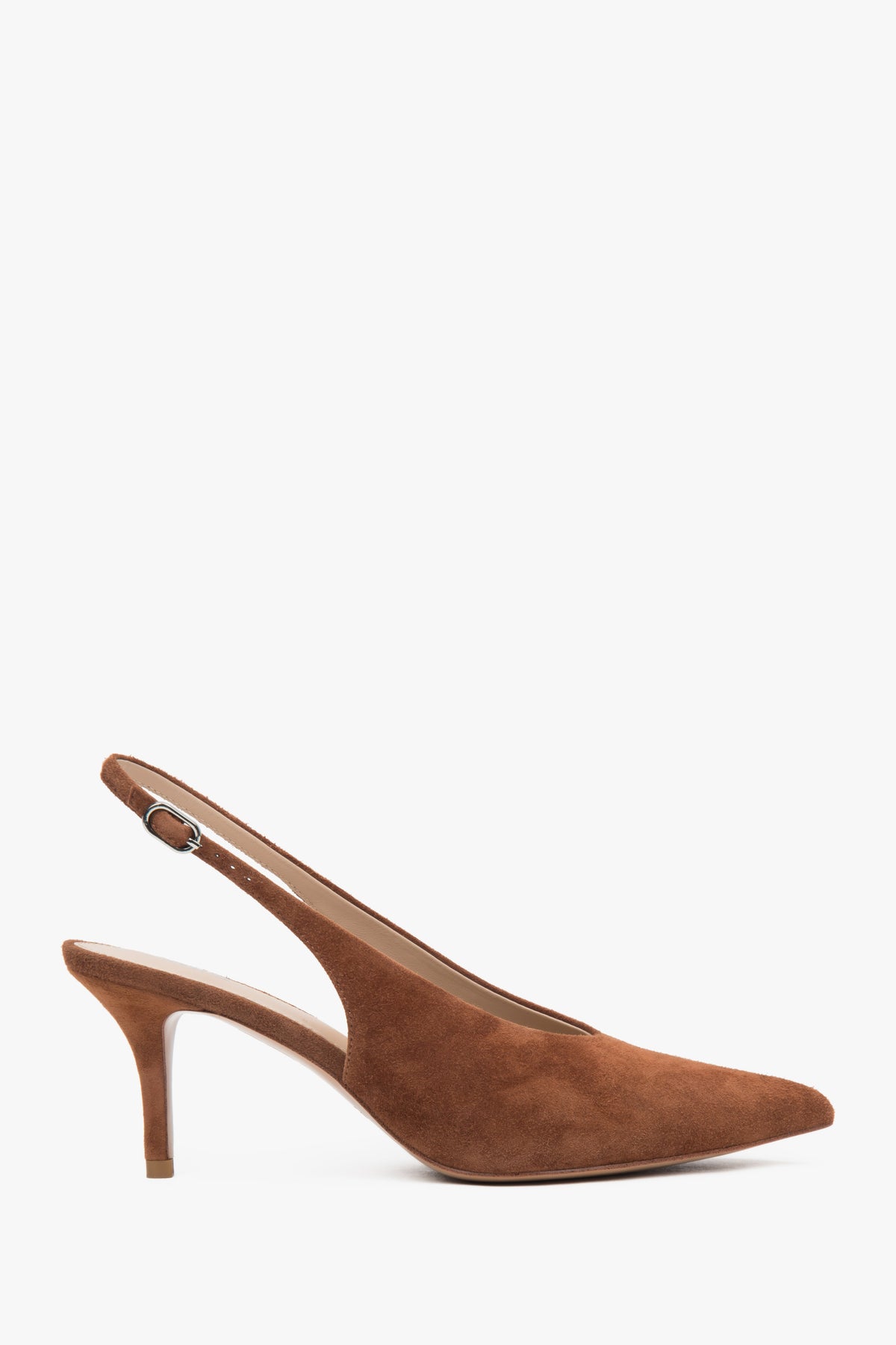 Women's Brown Velour Slingback Pumps Estro ER00117231.