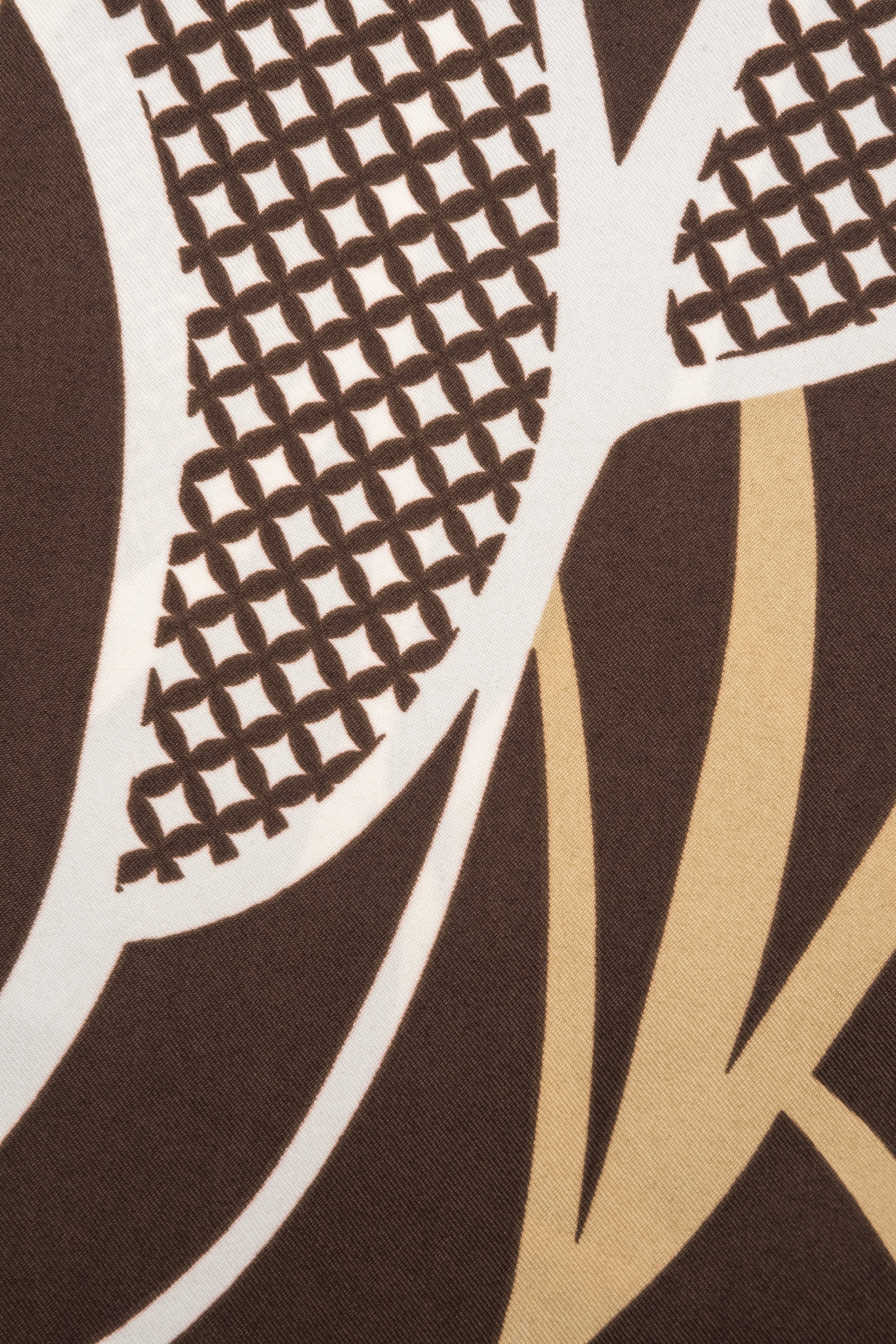 Women's brown and white floral neckerchief Estro.