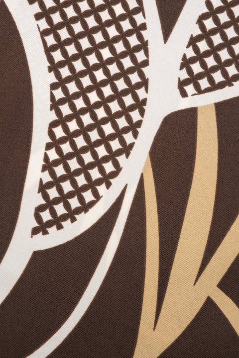 Women's brown and white floral neckerchief Estro.