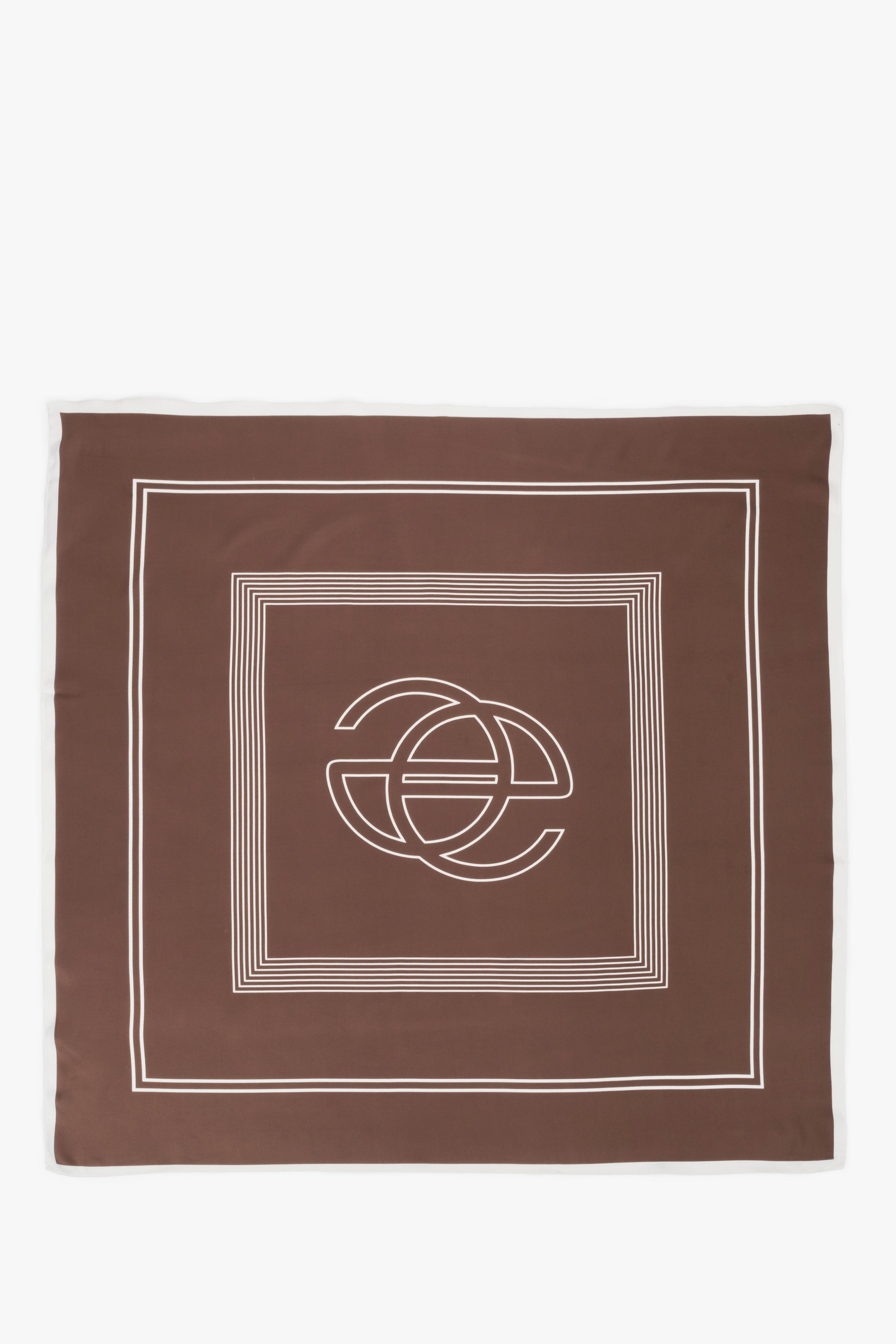 Women's brown and white neckerchief with a subtle geometric pattern Estro.