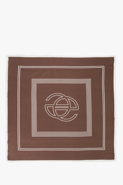 Women's brown and white neckerchief with a subtle geometric pattern Estro.