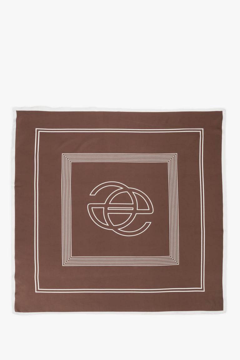 Women's brown and white neckerchief with a subtle geometric pattern Estro.