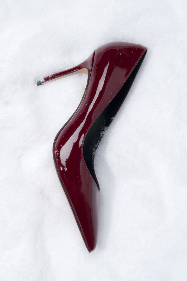 Women’s Burgundy High Heels Pumps made of Patent Leather Estro ER00118465.