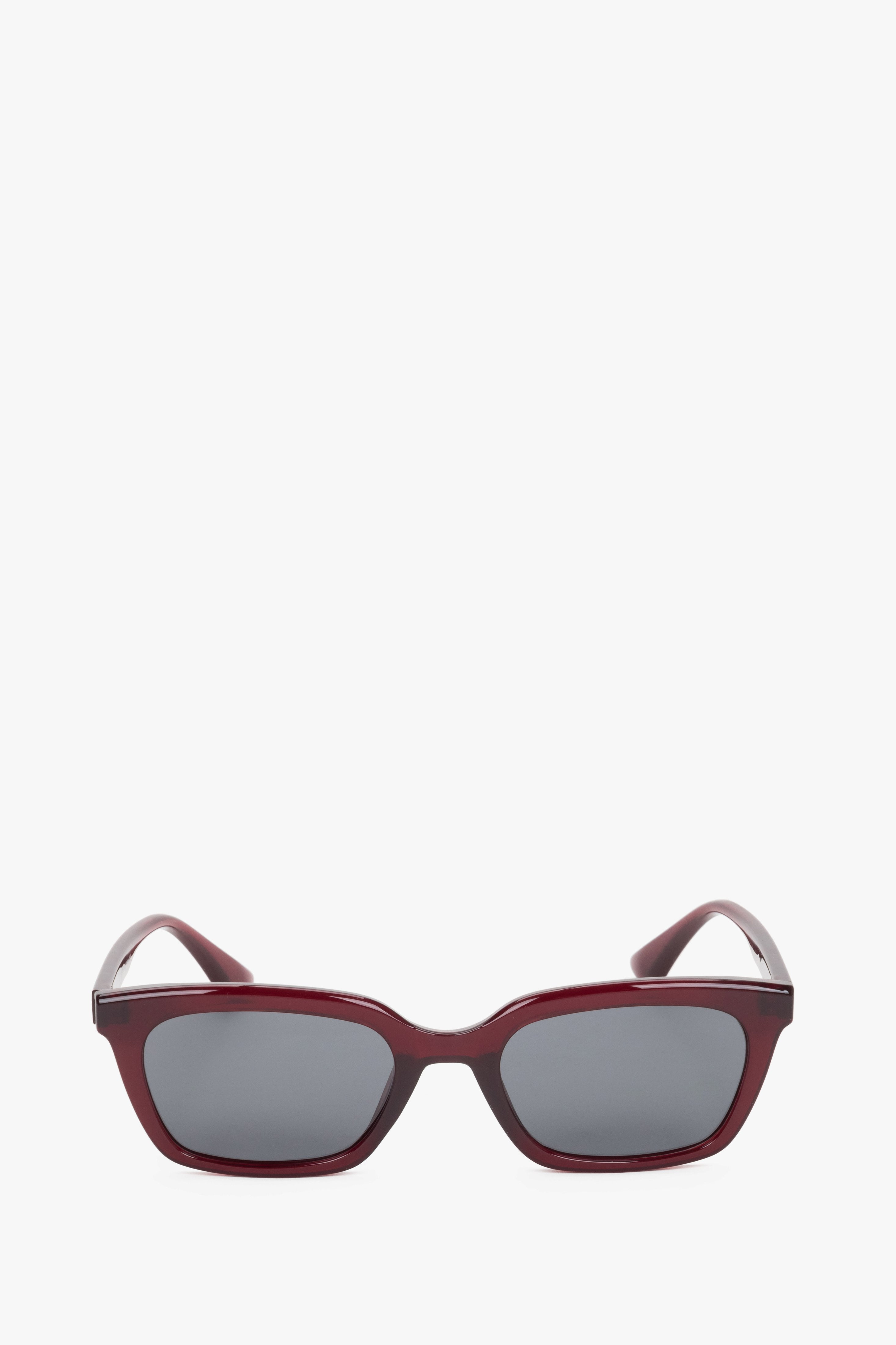 Burgundy rectangular thick frame sunglasses Estro.