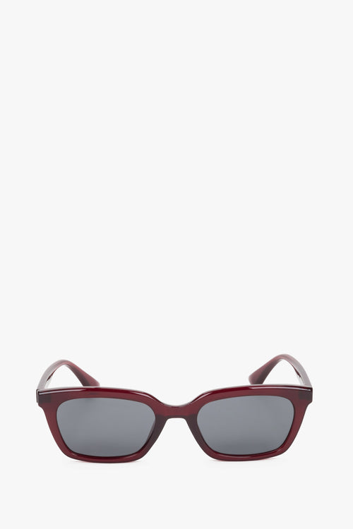 Burgundy rectangular thick frame sunglasses Estro.