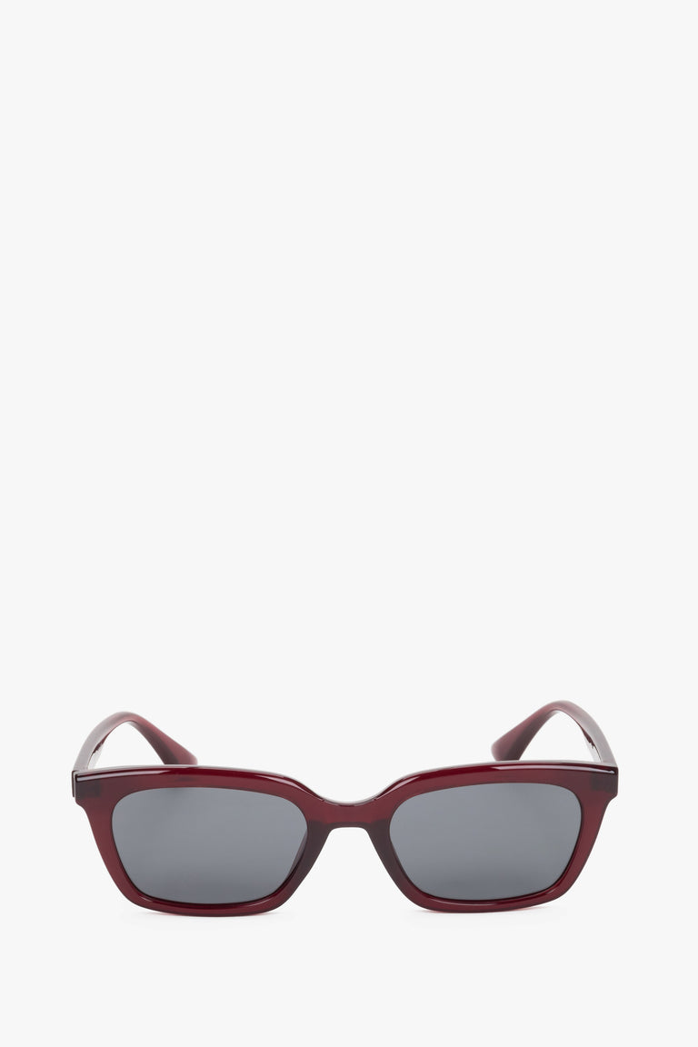 Burgundy rectangular thick frame sunglasses Estro.