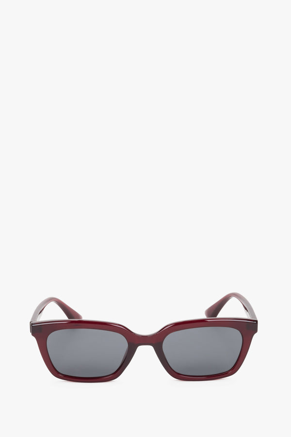 Burgundy rectangular thick frame sunglasses Estro.