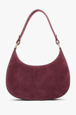 Women's Burgundy Shoulder Bag made of Premium Genuine Italian Velour Estro ER00118163.