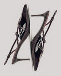 Women's Burgundy Slingback Pumps made of Patent Genuine Leather Estro ER00119042.