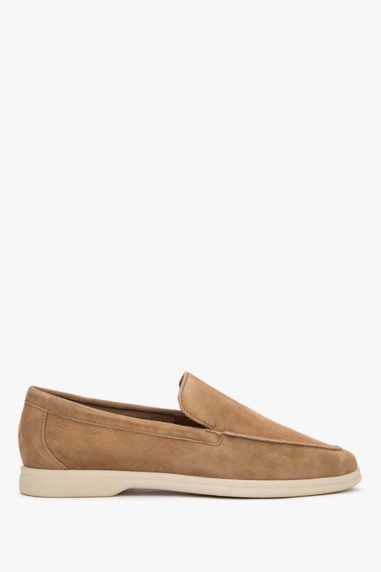 Women’s Caramel Loafers made of Premium Italian Velour Frau ER00119942.