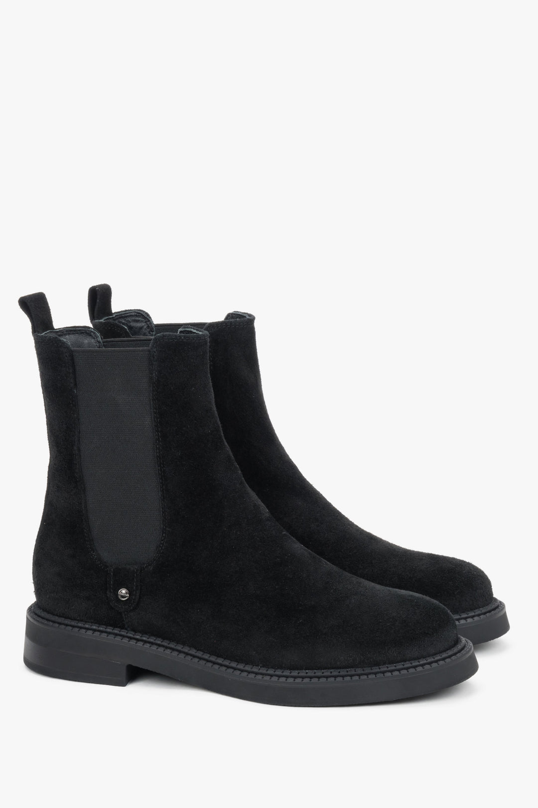 Dark brown women's Chelsea boots crafted from smooth, premium Italian velour.