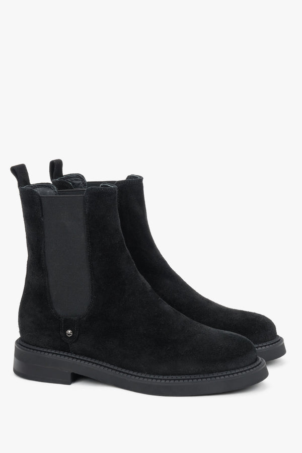 Dark brown women's Chelsea boots crafted from smooth, premium Italian velour.