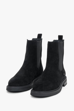 Women's Chelsea boots in rich dark brown, featuring a soft Italian velour texture and classic elastic side panels.