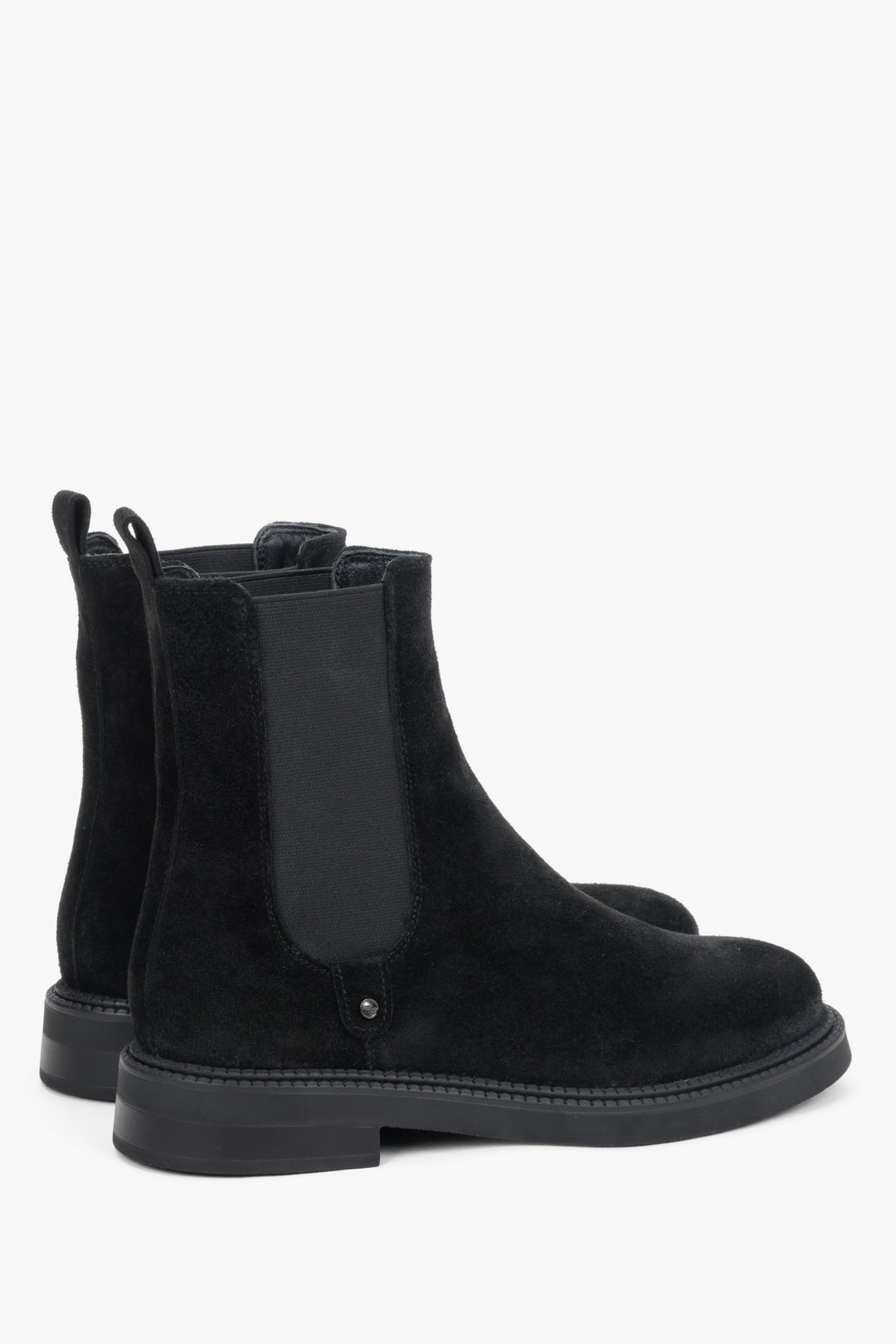 Side view of women's dark brown Chelsea boots, showcasing the refined finish of premium Italian velour.