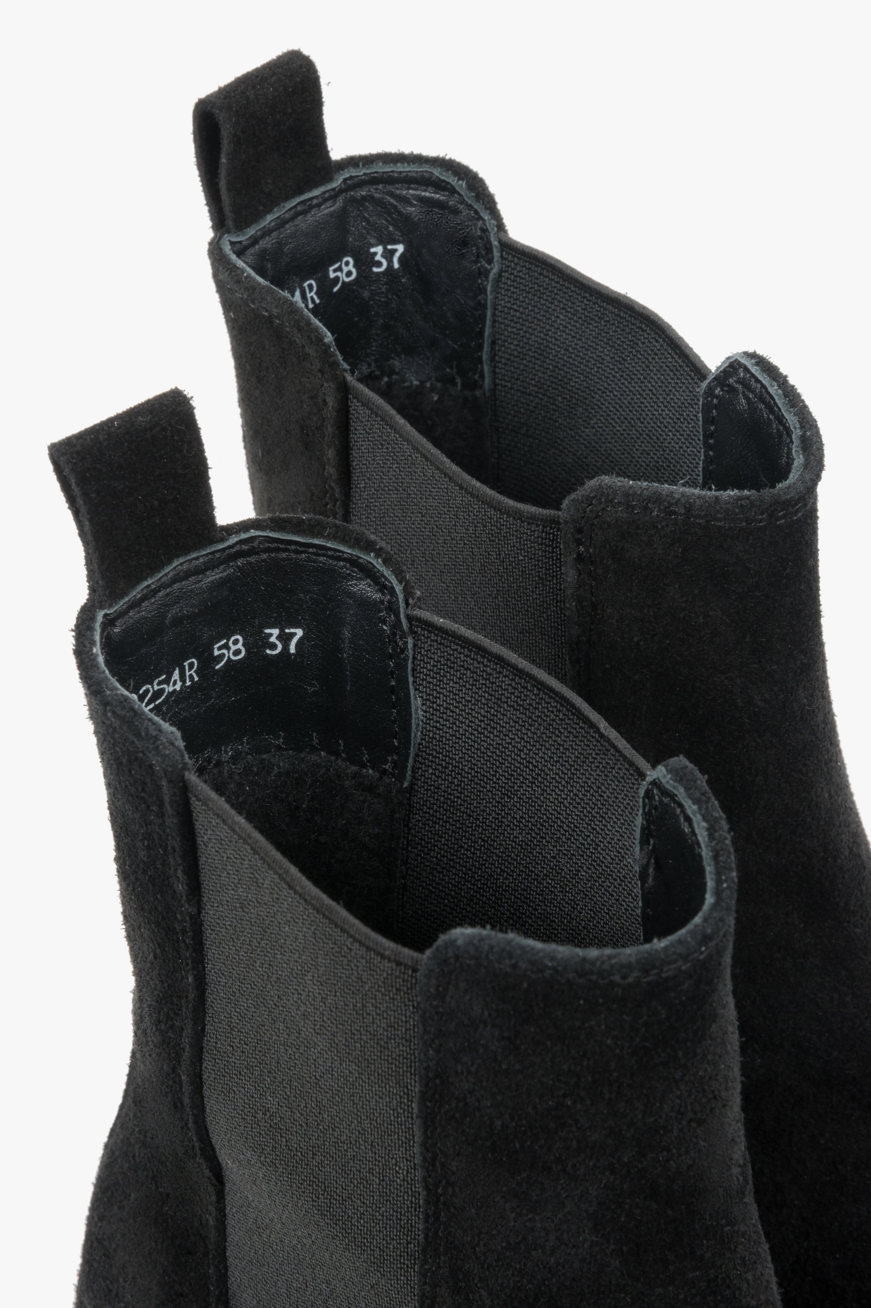 Women's Chelsea boots in rich dark brown, featuring a soft Italian velour texture and classic elastic side panels.