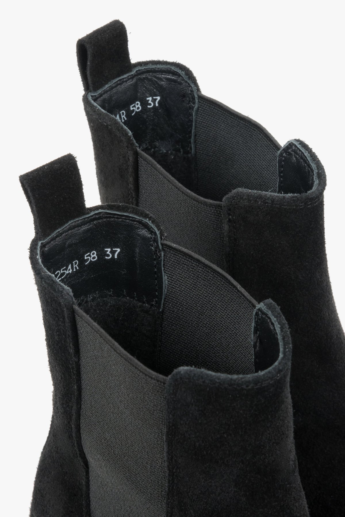 Women's Chelsea boots in rich dark brown, featuring a soft Italian velour texture and classic elastic side panels.