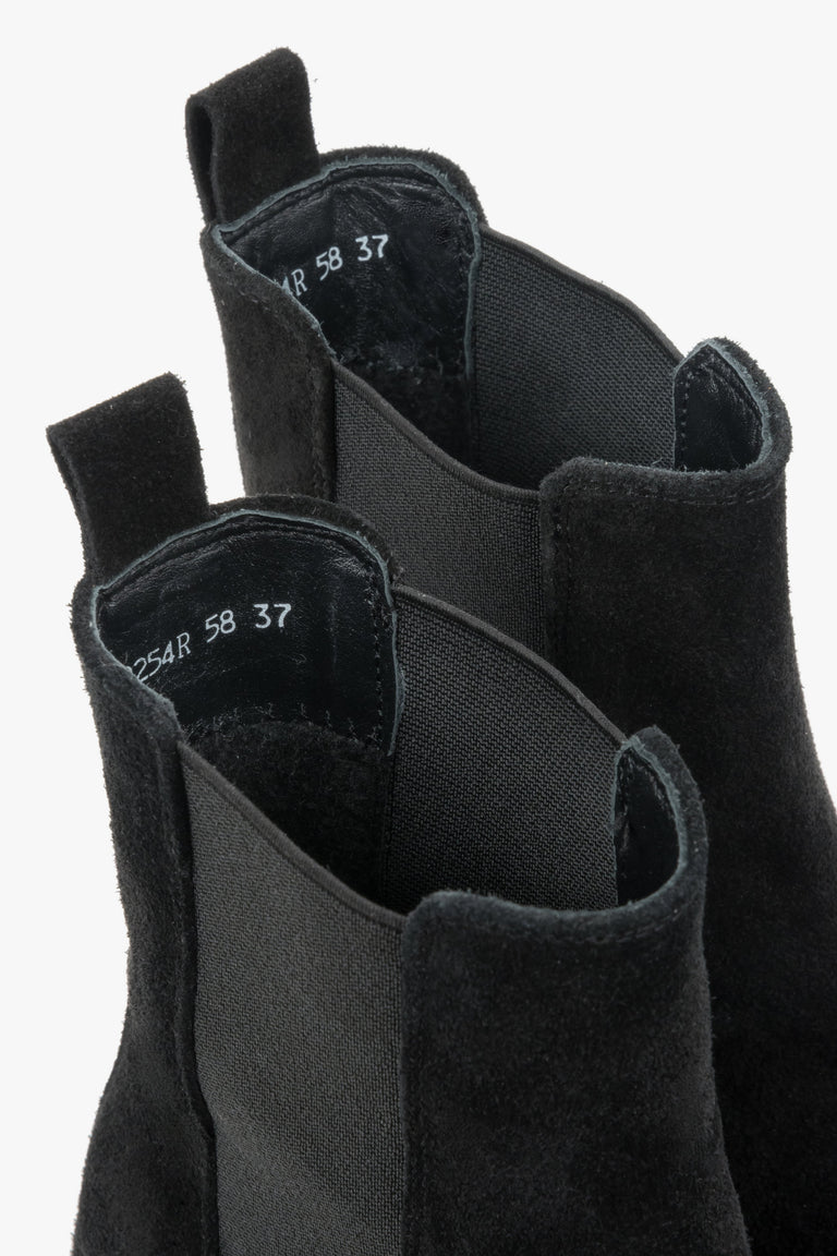 Women's Chelsea boots in rich dark brown, featuring a soft Italian velour texture and classic elastic side panels.