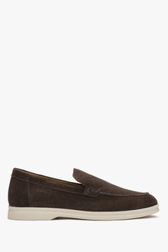 Women’s Chocolate Loafers made of Premium Italian Velour Estro ER00117125.