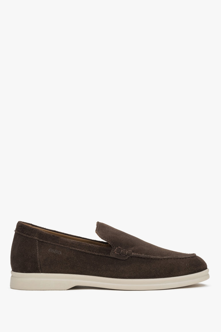 Women’s Chocolate Loafers made of Premium Italian Velour Estro ER00117125.
