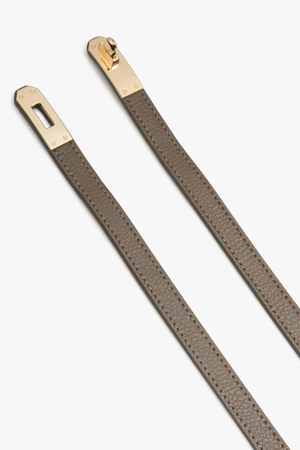 Women’s classic taupe belt in premium Italian genuine leather by Estro.