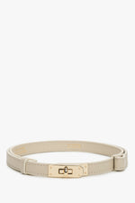 Women’s Classic Belt made of Premium Italian Genuine Leather in Light Beige Colour Estro ER00119839.