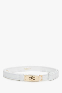 Women’s Classic Belt made of Premium Italian Genuine Leather in White Colour Estro ER00119838.