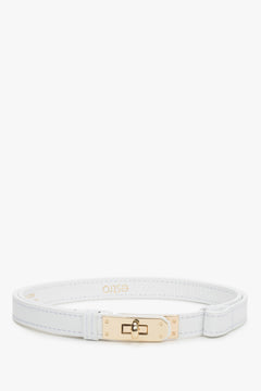 Women’s Classic Belt made of Premium Italian Genuine Leather in White Colour Estro ER00119838.