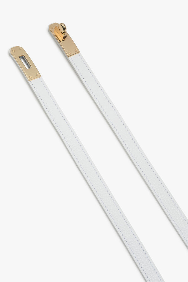 Women’s classic white belt in premium Italian genuine leather by Estro.