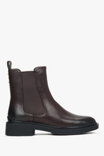 Women's Classic Dark Brown Chelsea Boots with Light Insulation Estro ER00118407.