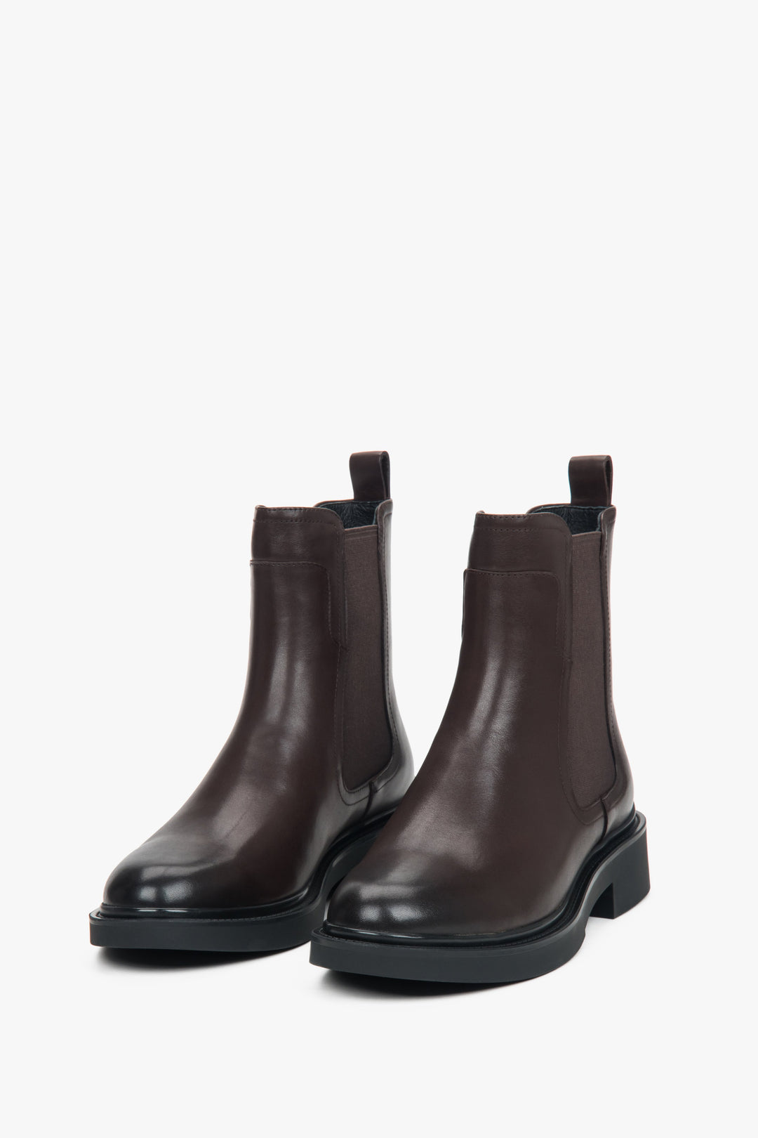 Women's classic dark brown Chelsea boots with light insulation Estro.