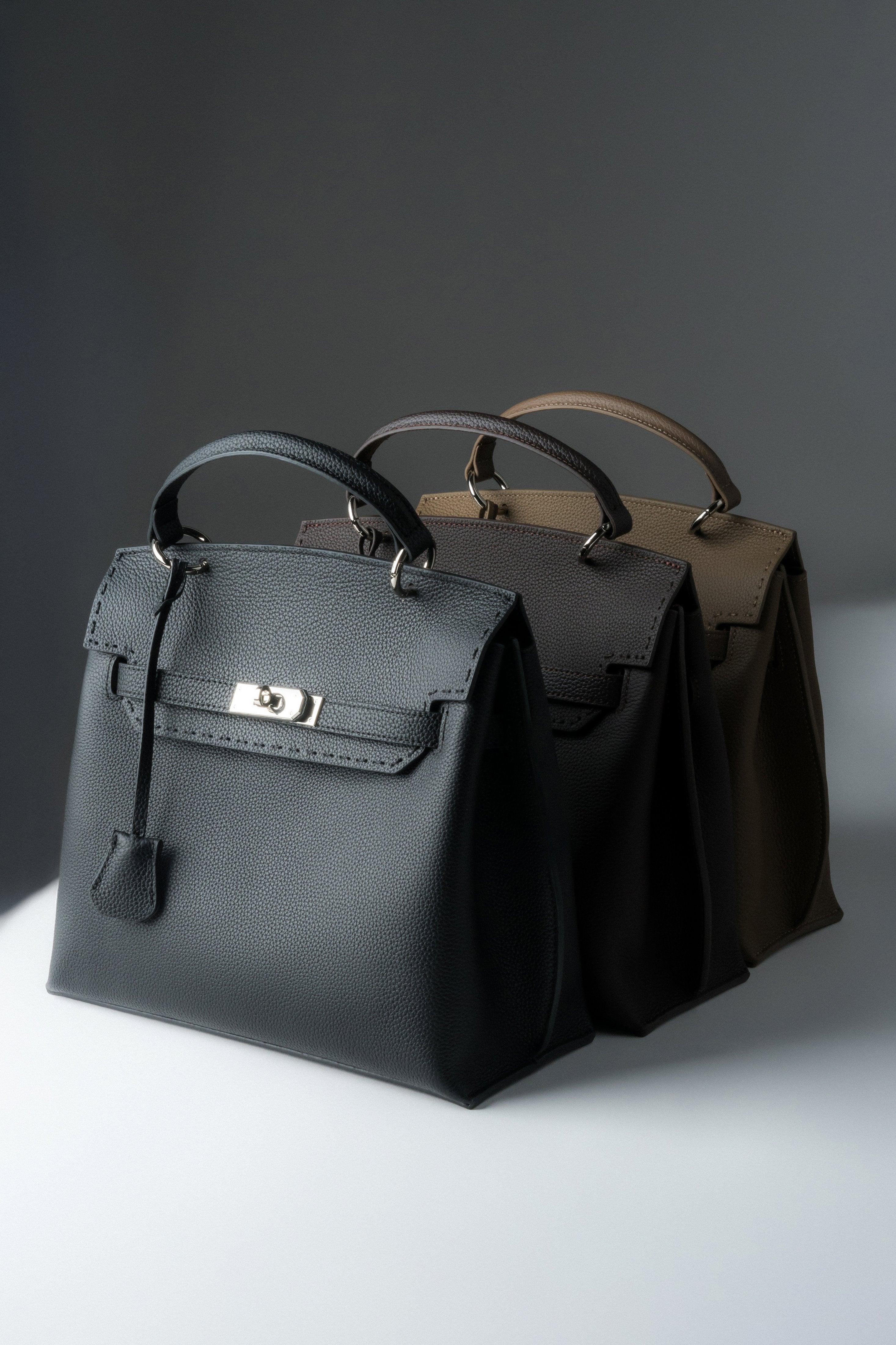 Genuine leather dark brown satchel bag for women, Estro.