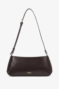 Women's Classic Dark Brown Shoulder Bag made of Genuine Leather Estro ER00118036.
