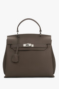 Women’s Classic Taupe Satchel Bag in Genuine Leather Estro ER00118895.