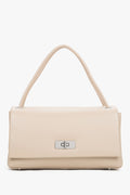 Women’s Compact Beige Crossbody Bag made of Genuine Leather Estro ER00119796.