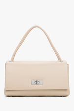 Women’s Compact Beige Crossbody Bag made of Genuine Leather Estro ER00119796.