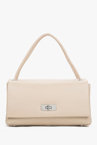 Women’s Compact Beige Crossbody Bag made of Genuine Leather Estro ER00119796.