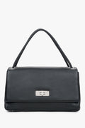 Women’s Compact Black Crossbody Bag made of Genuine Leather Estro ER00119789.
