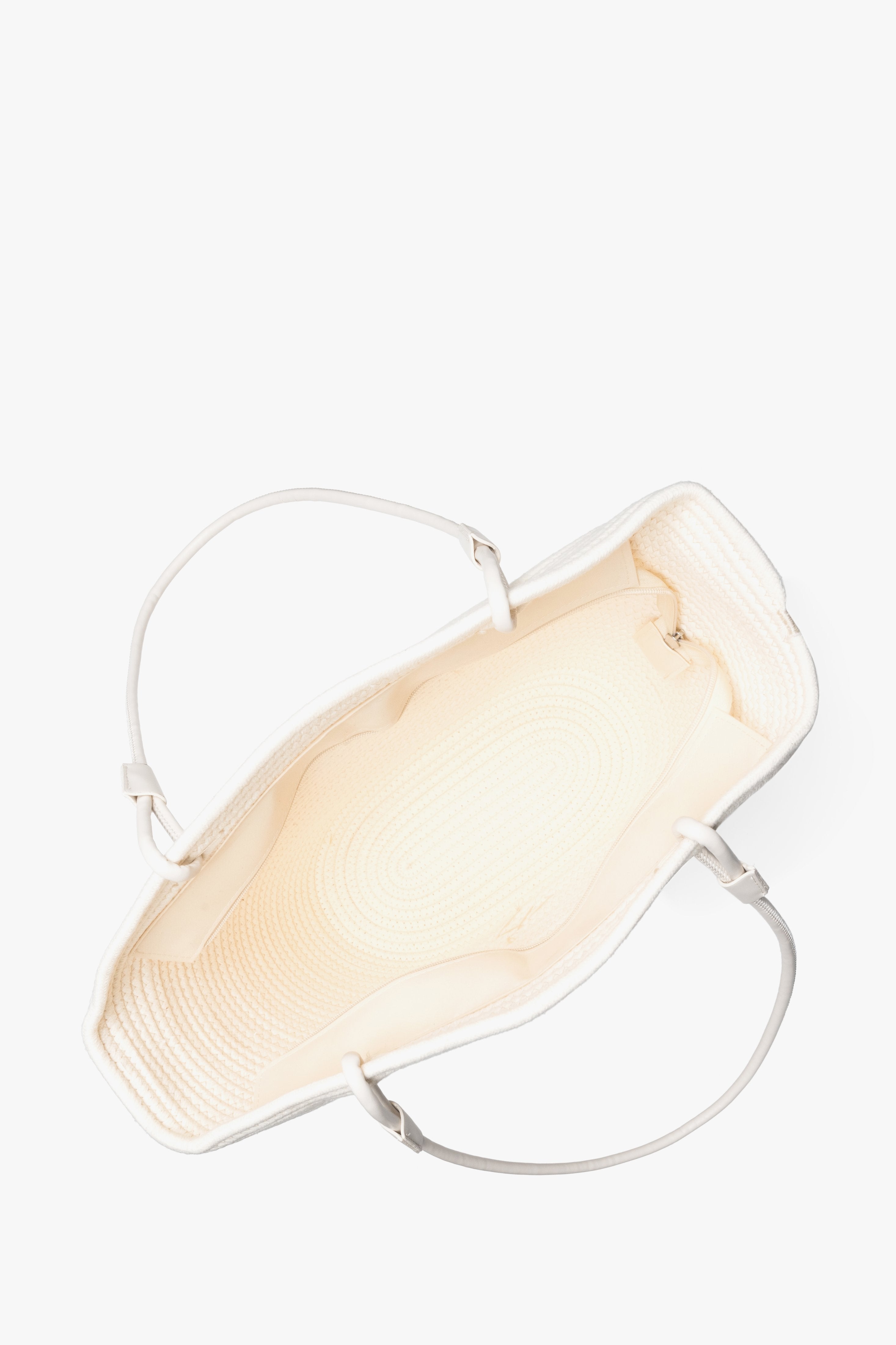 Women's cream beige shopper bag with open compartment by Estro