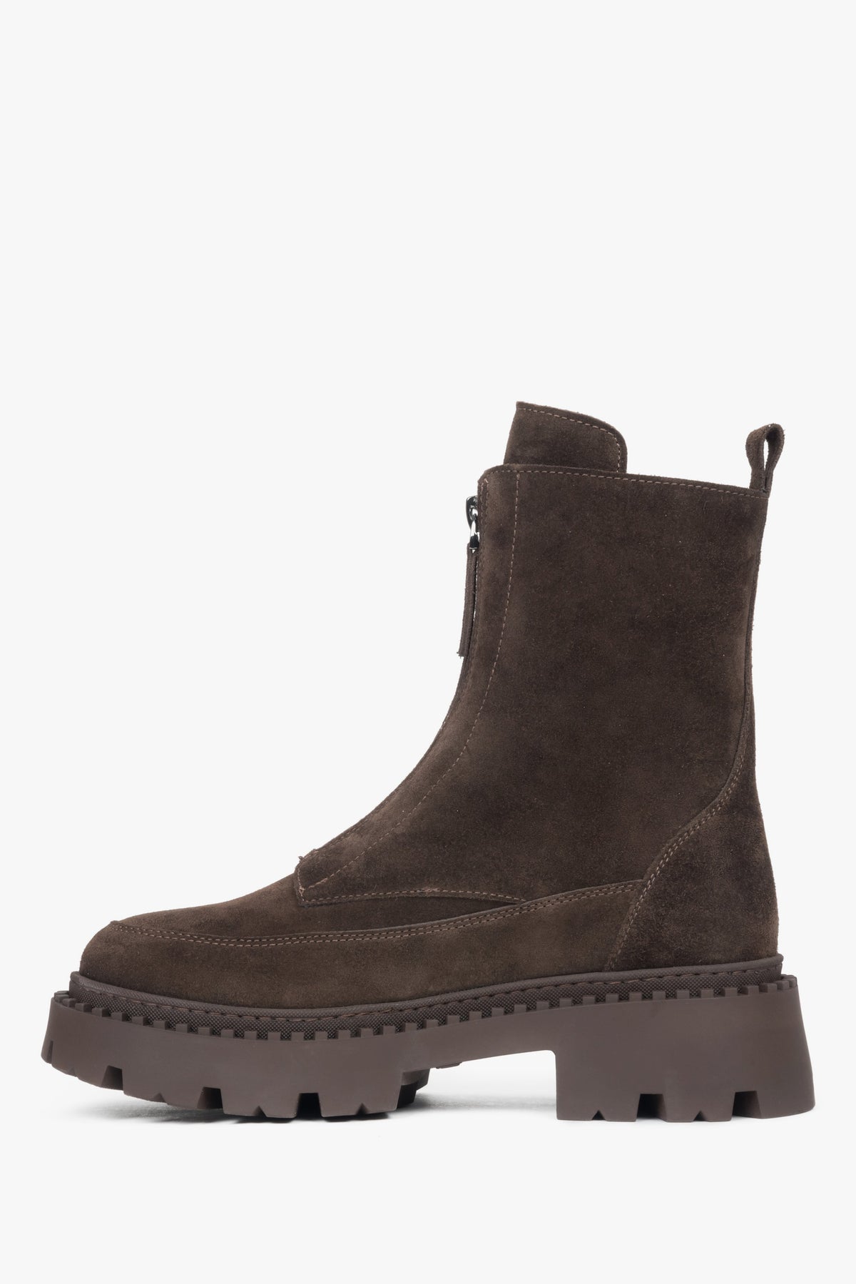 Dark brown lightly insulated women's ankle boots by Estro.