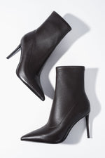 Women's Dark Brown Ankle Boots with an Elastic Shaft on a High Stiletto Heel Estro ER00120522.