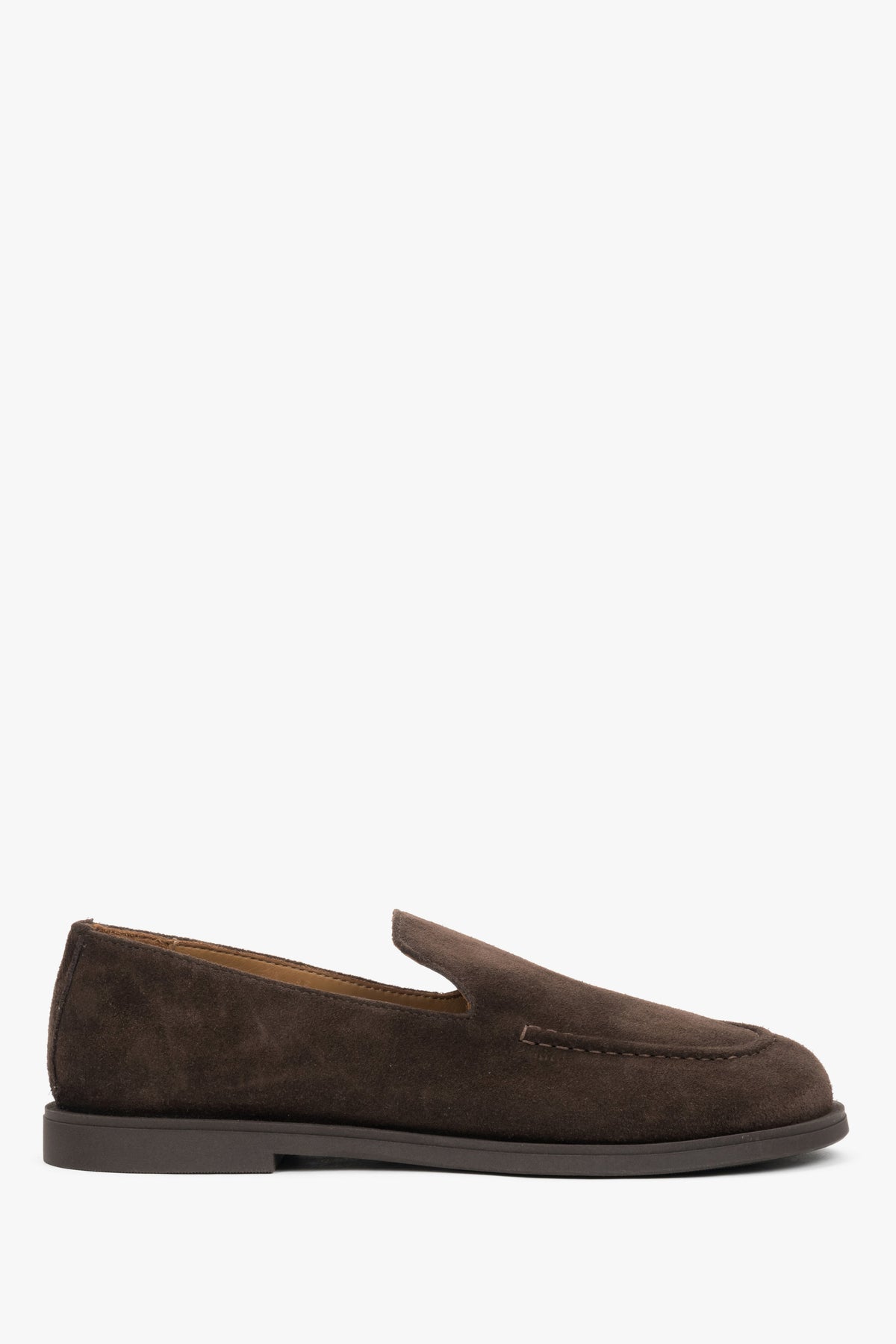 Women’s Dark Brown Barefoot Loafers in Premium Italian Genuine Velour Estro ER00119377.
