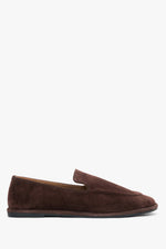 Women’s Dark Brown Barefoot Loafers made of Genuine Velour Estro ER00119644.