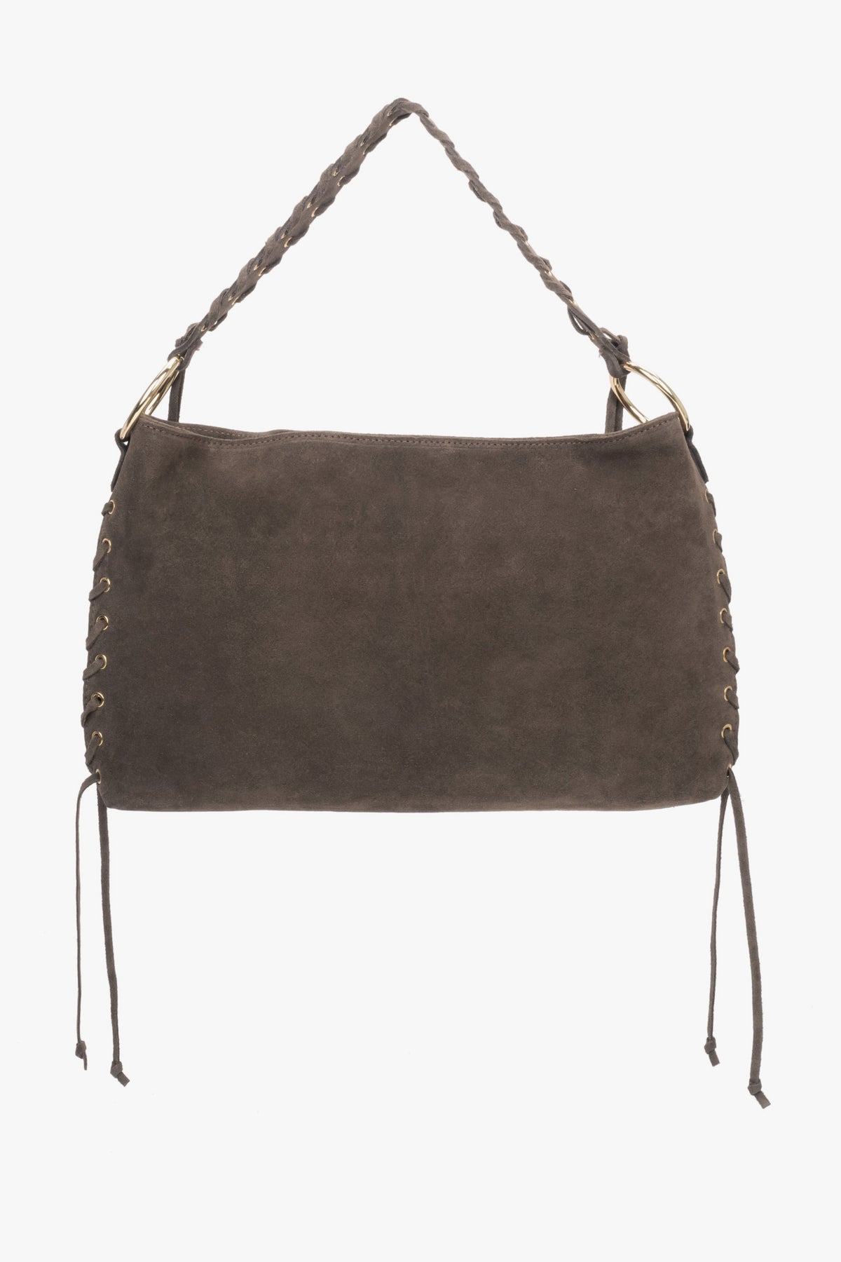 Crafted from premium Italian velour in deep dark brown, this shoulder bag blends timeless elegance with modern boho flair.