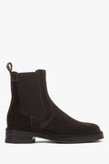 Women's Dark Brown Chelsea Boots made of Premium Italian Genuine Velour Estro ER00118378.
