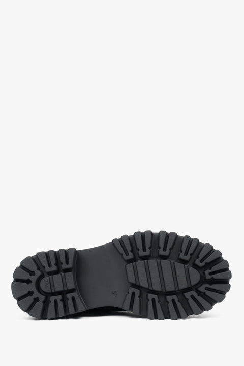 Dark brown platform Chelsea boots by Estro, made of exclusive Italian velour.