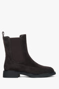 Women’s Dark Brown Chelsea Boots with Elastic Insert made of Genuine Velour Estro ER00118732.