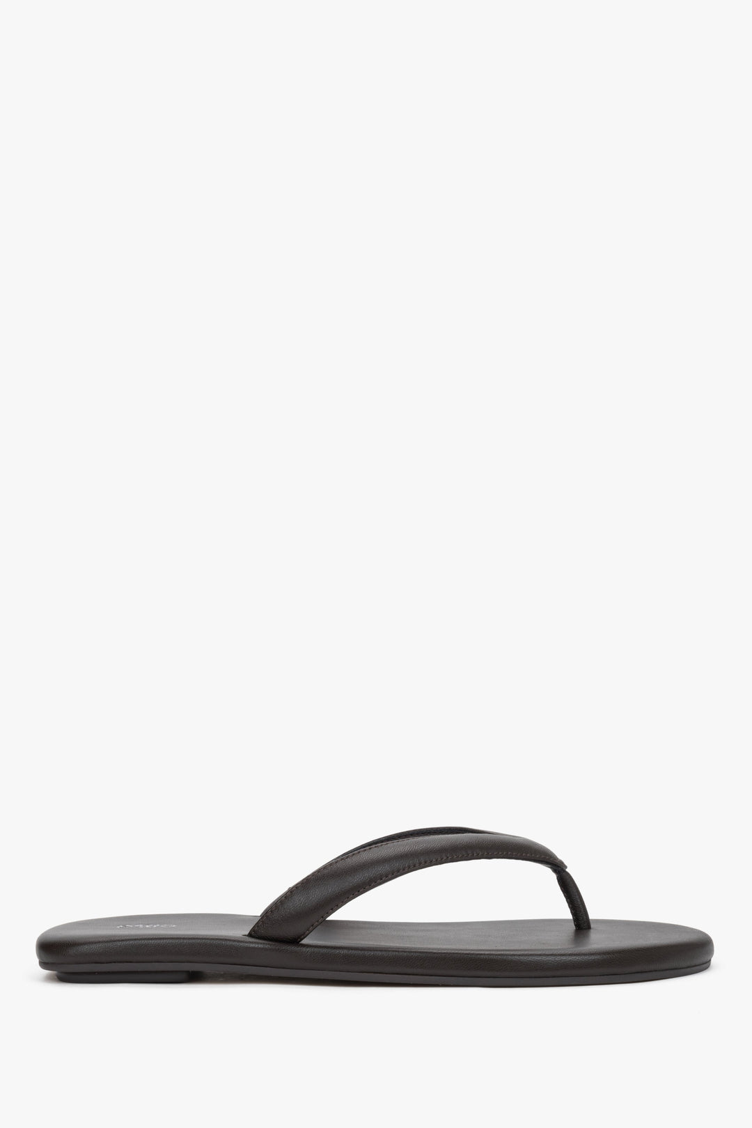 Women’s Dark Brown Flip-Flops made of Soft Genuine Leather Estro ER00119395.