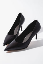 Women's Dark Brown Genuine Leather Pointed Toe Stiletto Pumps Estro ER00120512.