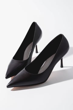 Women's Dark Brown Genuine Leather Pointed Toe Stiletto Pumps Estro ER00120512.