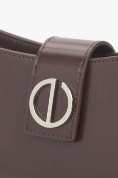 With silver hardware, dark brown genuine leather women's shoulder bag Estro.